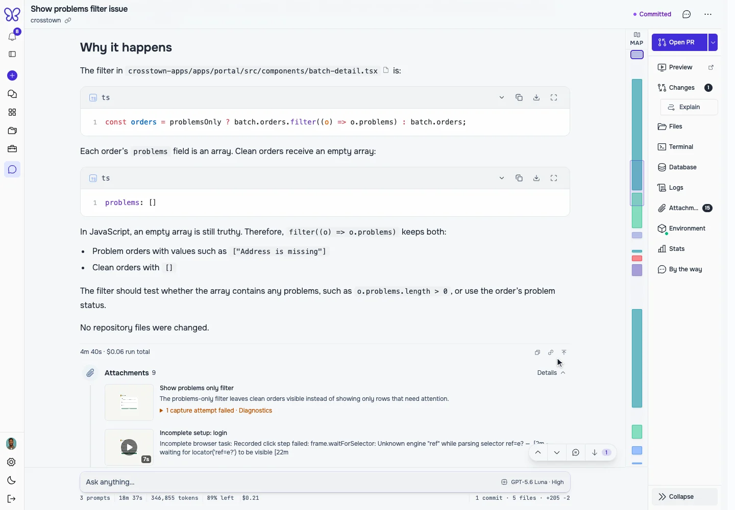 Gentlybot explains that empty arrays are truthy in the order filter.